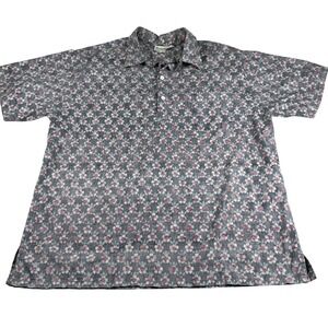 Hawaiian Ivy Mens Floral Button Up‎ Shirt Short Sleeve XL Made In USA VTG